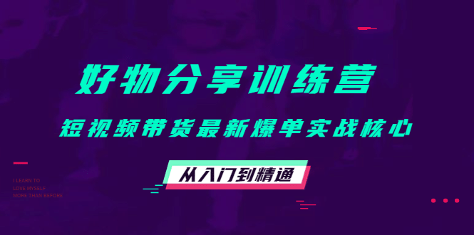 好物分享训练营：短视频带货最新爆单实战核心，从入门到精通-选优云网创