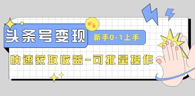 2023头条号实操变现课：新手0-1轻松上手，快速获取收益-可批量操作-选优云网创