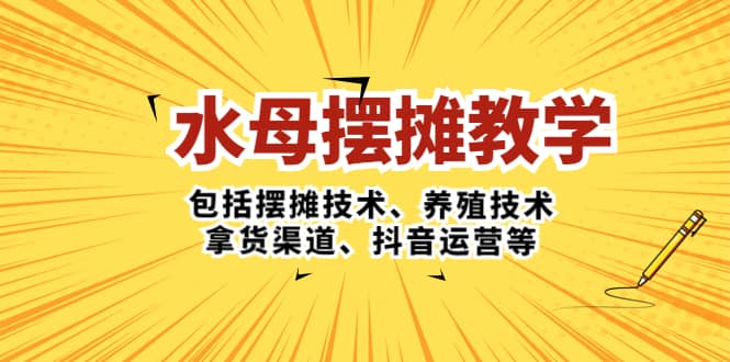 水母·摆摊教学，包括摆摊技术、养殖技术、拿货渠道、抖音运营等-选优云网创