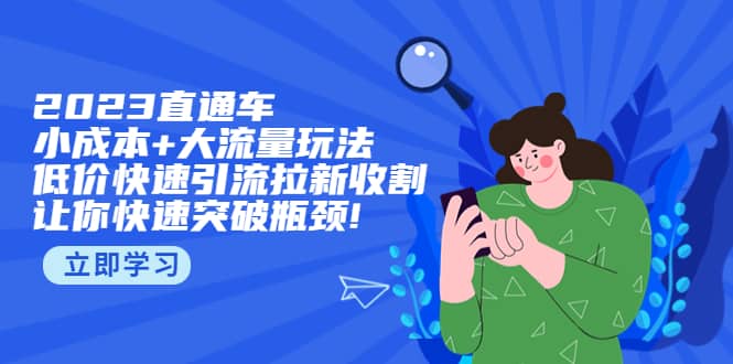 2023直通小成本+大流量玩法，低价快速引流拉新收割，让你快速突破瓶颈-选优云网创