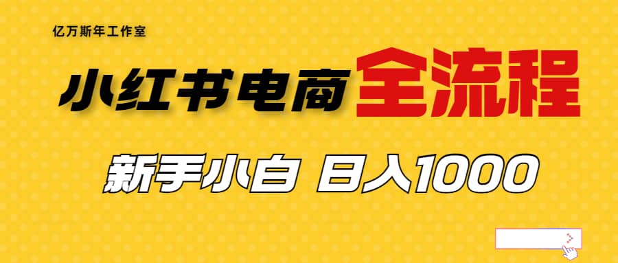 外面收费4988的小红书无货源电商从0-1全流程，日入1000＋-选优云网创