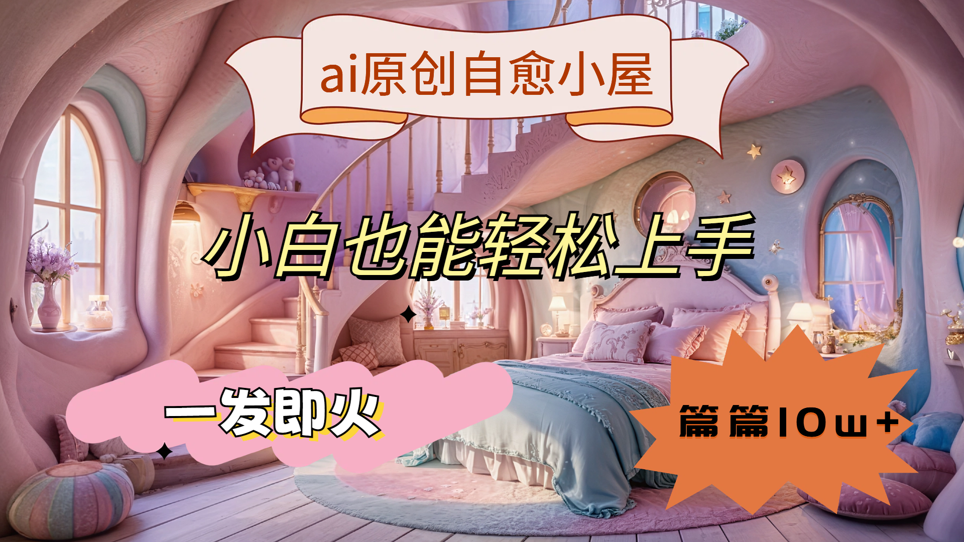 ai原创治愈小屋，小白也能轻松上手，一发即火，篇篇10w+-选优云网创