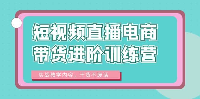 短视频直播电商带货进阶训练营：实战教学内容，干货不废话-选优云网创