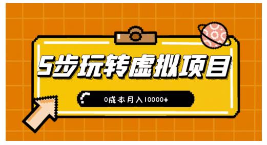 新手小白只需5步，即可玩转虚拟项目，0成本月入10000+【视频课程】-选优云网创