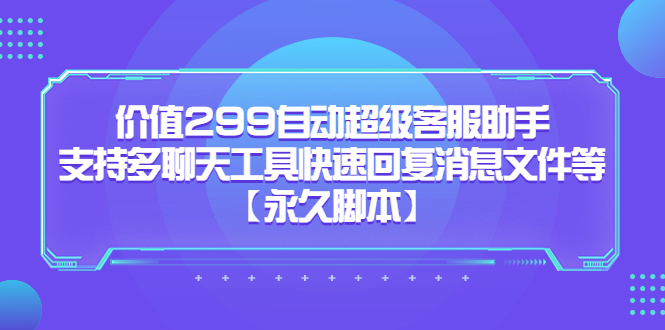 价值299自动超级客服助手，支持多聊天工具快速回复消息文件等-选优云网创