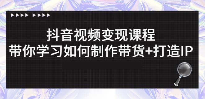 抖音短视频变现课程：带你学习如何制作带货+打造IP【41节】-选优云网创