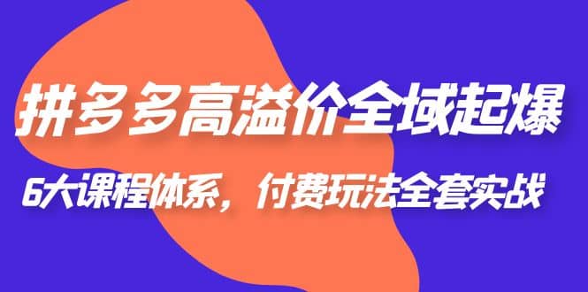 拼多多-高溢价 全域 起爆，6大课程体系，付费玩法全套实战-选优云网创