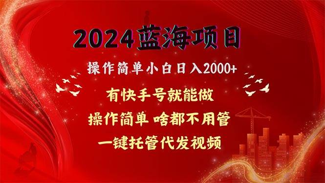 2024蓝海项目，网盘拉新，操作简单小白日入2000+，一键托管代发视频，...-选优云网创