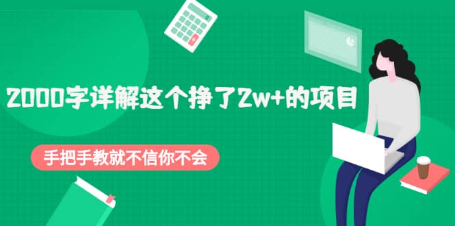 2000字详解这个挣了2w+的项目，手把手教就不信你不会【付费文章】-选优云网创