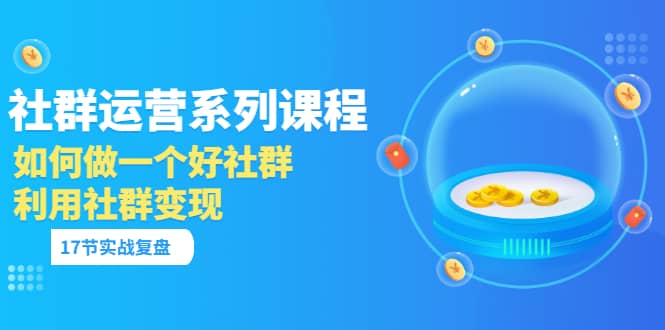 「社群运营系列课程」如何做一个好社群，利用社群变现（17节实战复盘）-选优云网创