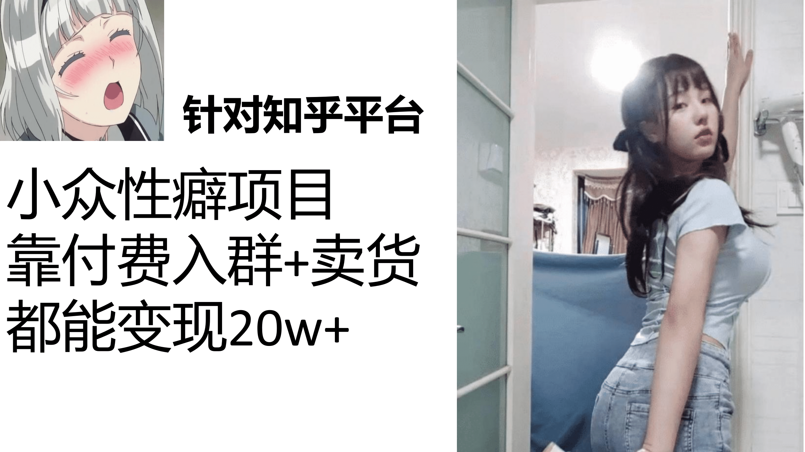 知乎小众性癖项目，Lsp的钱才是最好赚的，付费建群+卖货变现20w-选优云网创