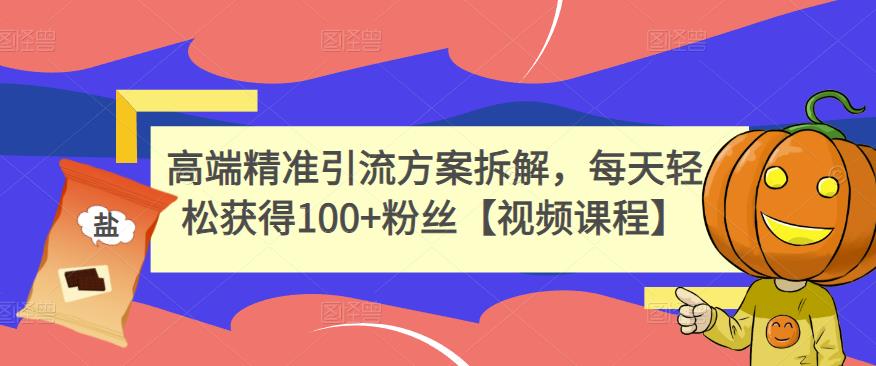 高端精准引流方案拆解，每天轻松获得100+粉丝【视频课程】-选优云网创