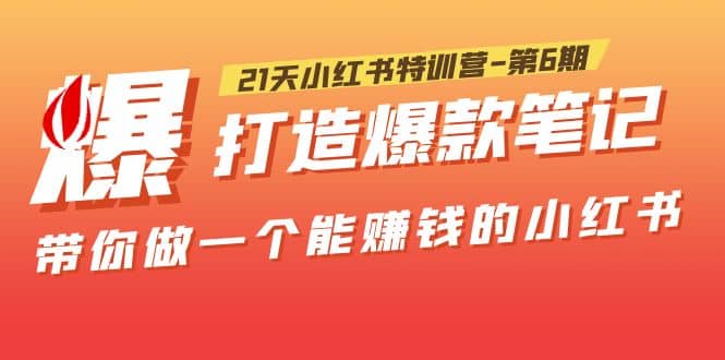 21天小红书特训营-第6期，打造爆款笔记，带你做一个能赚钱的小红书-选优云网创