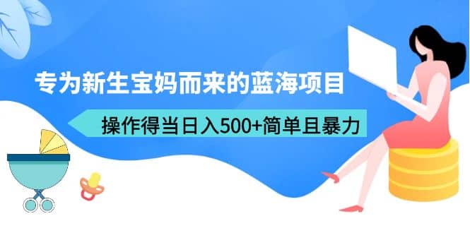 专为新生宝妈而来的蓝海项目，操作得当日入500+简单且暴力（教程+工具）-选优云网创