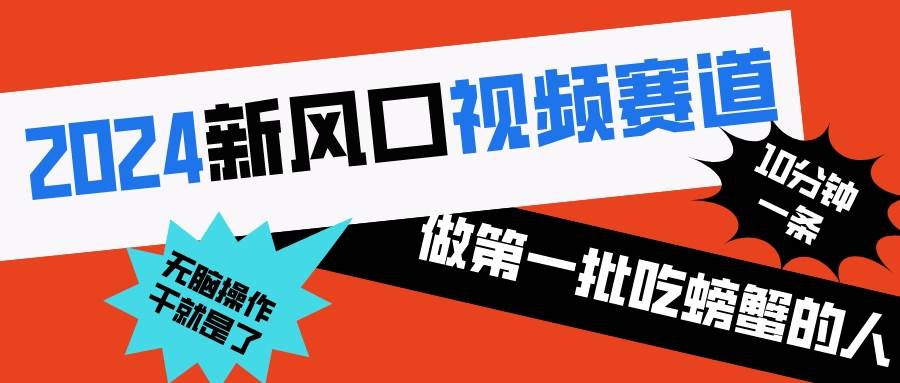 2024新风口视频赛道 做第一批吃螃蟹的人 10分钟一条原创视频 小白无脑操作1-选优云网创