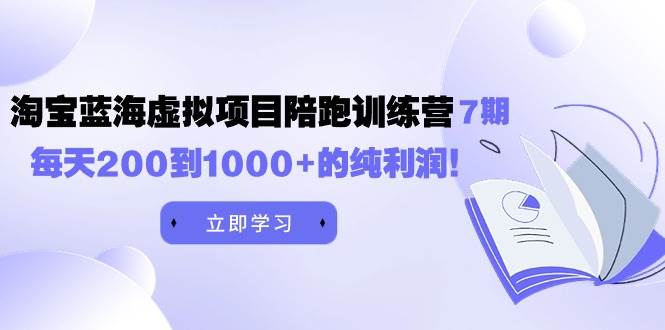 黄岛主《淘宝蓝海虚拟项目陪跑训练营7期》每天200到1000+的纯利润-选优云网创