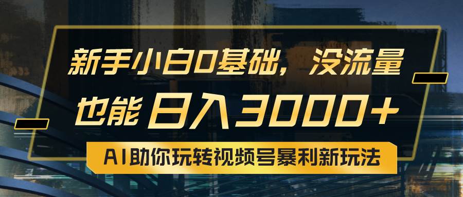 小白0基础，没流量也能日入3000+：AI助你玩转视频号暴利新玩法-选优云网创