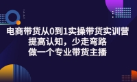 电商带货从0到1实操带货实训营:提高认知,少走弯路,做一个专业带货主播-选优云网创