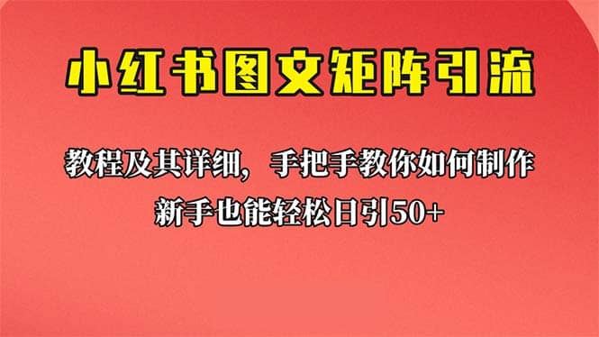 新手也能日引50+的【小红书图文矩阵引流法】！超详细理论+实操的课程-选优云网创