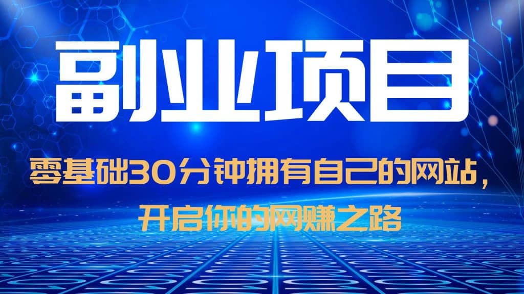 零基础30分钟拥有自己的网站，日赚1000+，开启你的网赚之路（教程+源码）-选优云网创