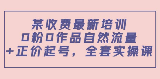 某收费最新培训：0粉0作品自然流量+正价起号，全套实操课-选优云网创