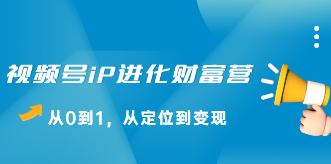 视频号iP进化财富营第1期，21天从0到1，从定位到变现-选优云网创