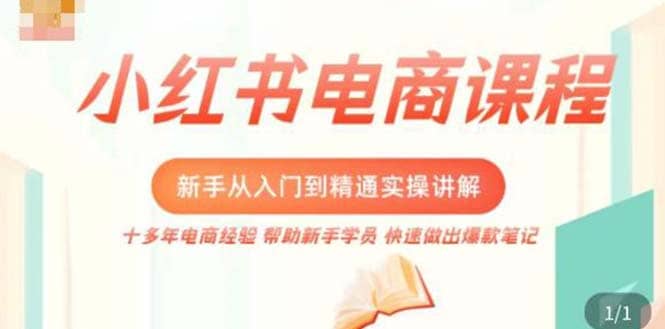 小红书电商新手入门到精通实操课，从入门到精通做爆款笔记，开店运营-选优云网创