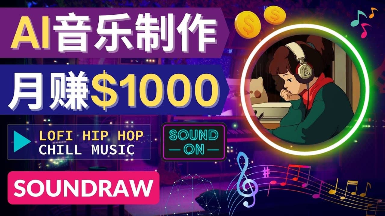 无需任何音乐基础： 使用AI软件制作Lofi Hip Hop Chill Music 月赚1000美元-选优云网创