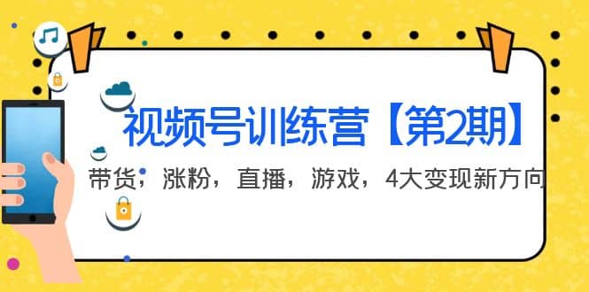 某收费培训：视频号训练营【第2期】带货，涨粉，直播，游戏，4大变现新方向-选优云网创