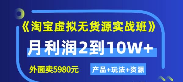 《淘宝虚拟无货源实战班》线上第四期：月利润2到10W+（产品+玩法+资源)-选优云网创