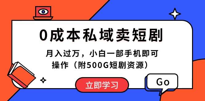 0成本私域卖短剧，月入过万，小白一部手机即可操作（附500G短剧资源）-选优云网创