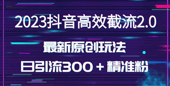 日引300＋创业粉，独家抖音高效截流2.0玩法（价值1280）-选优云网创