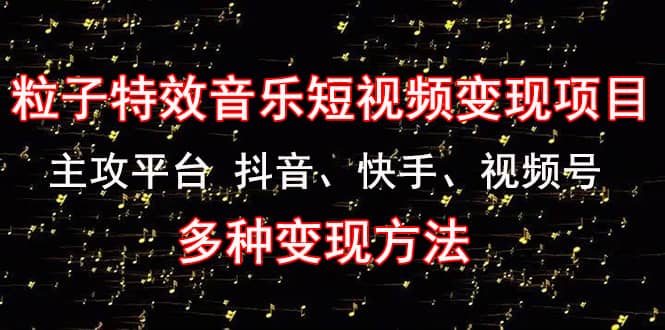 《粒子特效音乐短视频变现项目》主攻平台 抖音、快手、视频号 多种变现方法-选优云网创