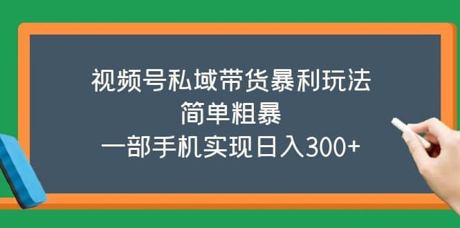 视频号私域带货暴利玩法，简单粗暴-选优云网创