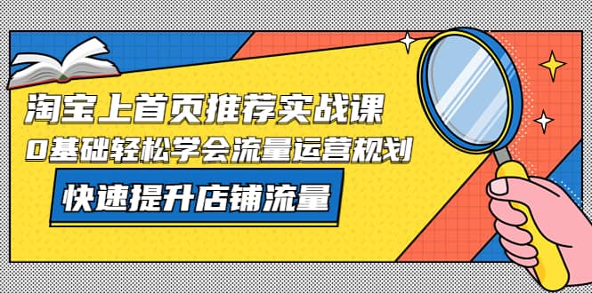 淘宝上首页/推荐实战课：0基础轻松学会流量运营规划，快速提升店铺流量-选优云网创