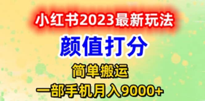 最新小红书颜值打分玩法，日入300+闭环玩法-选优云网创