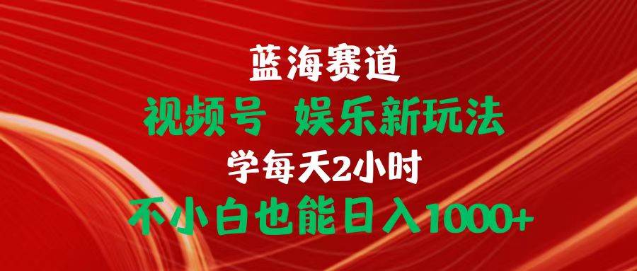 蓝海赛道视频号 娱乐新玩法每天2小时小白也能日入1000+-选优云网创