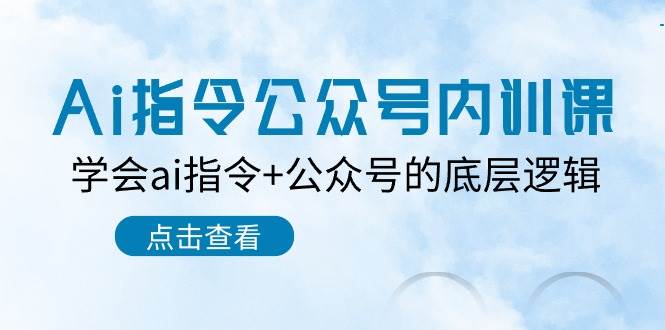 Ai指令-公众号内训课：学会ai指令+公众号的底层逻辑（7节课）-选优云网创