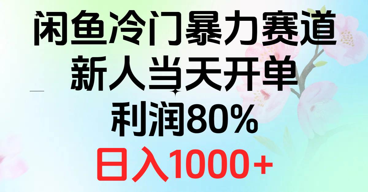 2024闲鱼冷门暴力赛道，新人当天开单，利润80%，日入1000+-选优云网创