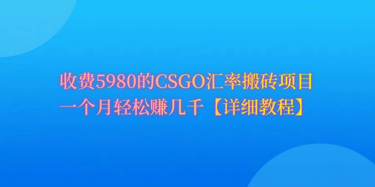 CSGO装备搬砖，月综合收益率高达60%，你也可以！-选优云网创