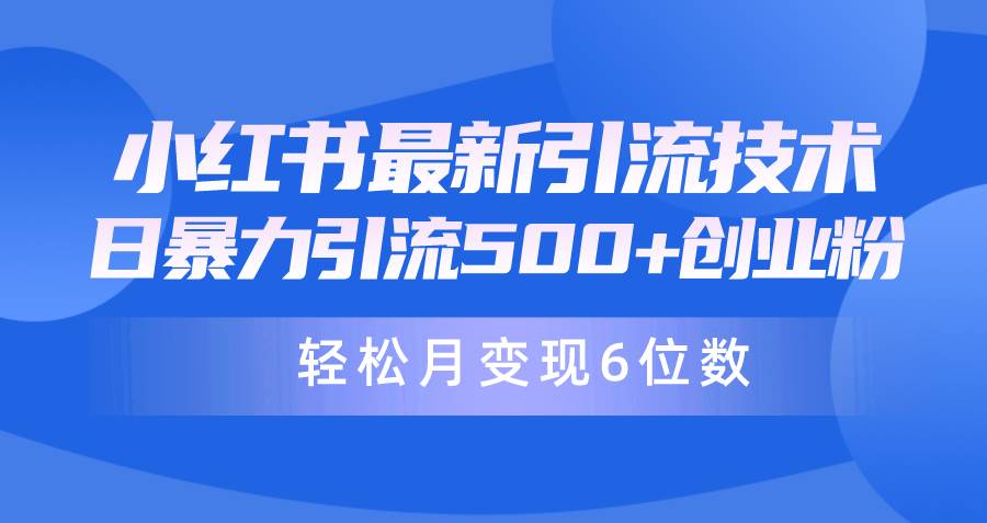 日引500+月变现六位数24年最新小红书暴力引流兼职粉教程-选优云网创