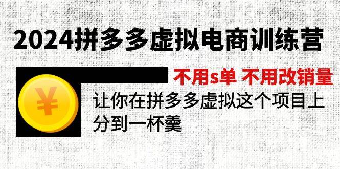 2024拼多多虚拟电商训练营 不用s单 不用改销量  在拼多多虚拟上分到一杯羹-选优云网创