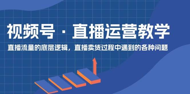 视频号 直播运营教学：直播流量的底层逻辑，直播卖货过程中遇到的各种问题-选优云网创