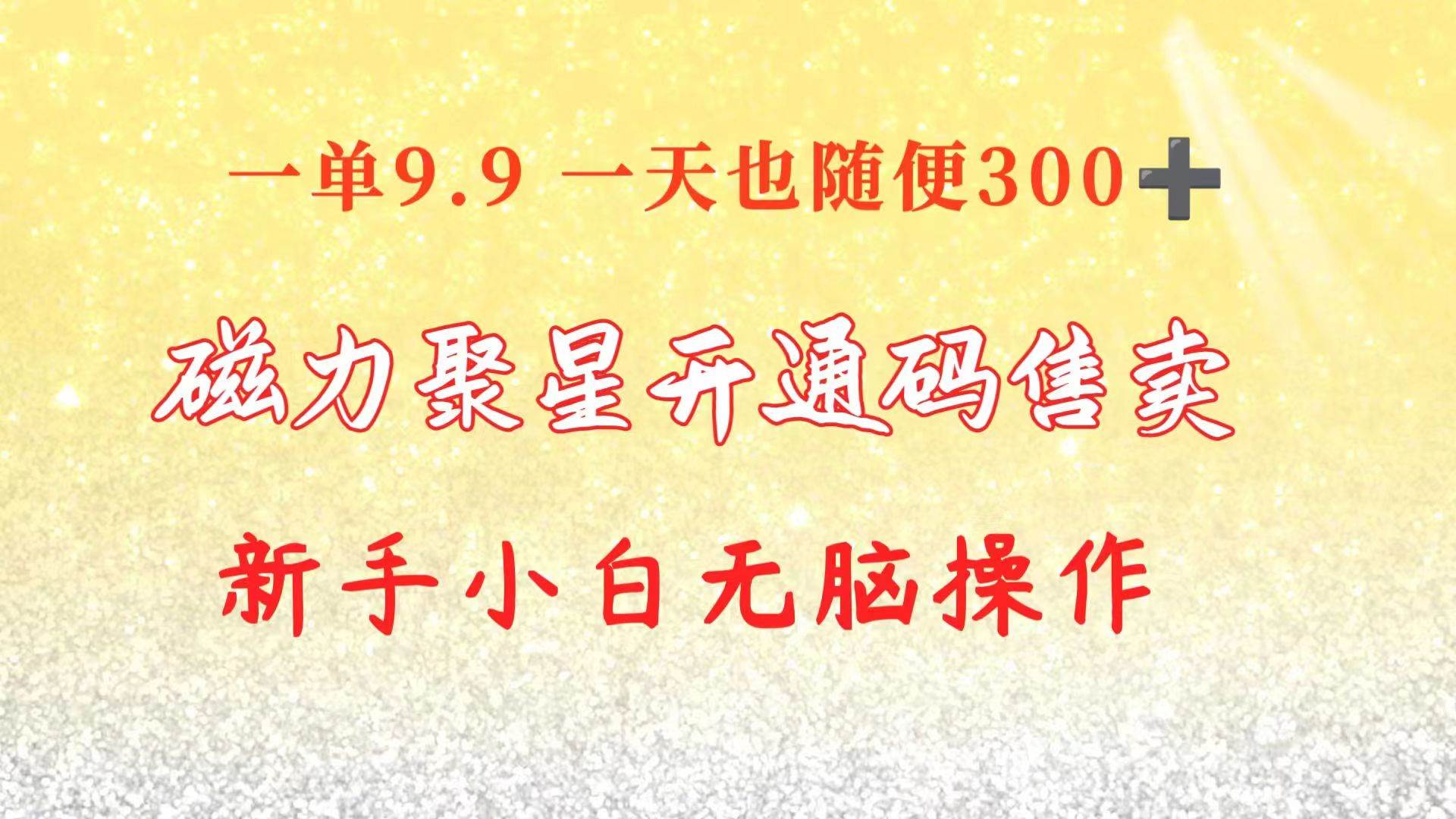 快手磁力聚星码信息差 售卖  一单卖9.9  一天也轻松300+ 新手小白无脑操作-选优云网创