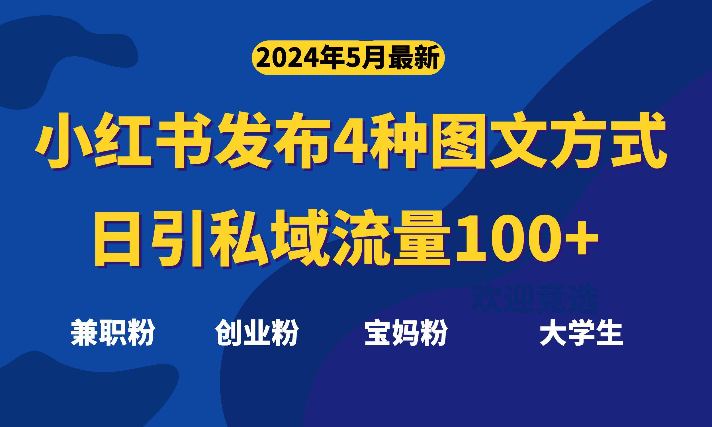 最新小红书发布这四种图文，日引私域流量100+不成问题，-选优云网创