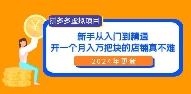 拼多多虚拟项目：入门到精通，开一个月入万把块的店铺 真不难（24年更新）-选优云网创