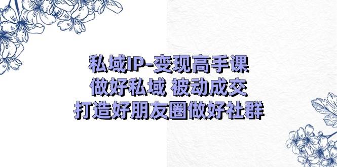 私域IP-变现高手课：做好私域 被动成交，打造好朋友圈做好社群（18节）-选优云网创