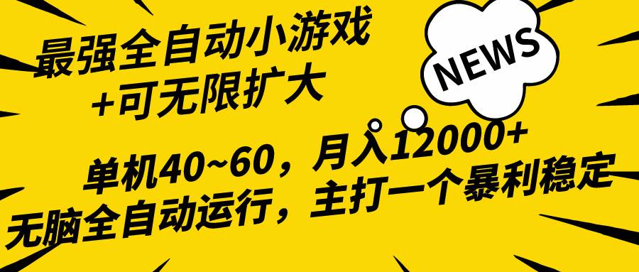 2024最新全网独家小游戏全自动，单机40~60,稳定躺赚，小白都能月入过万-选优云网创