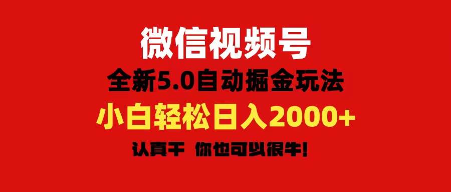 微信视频号变现，5.0全新自动掘金玩法，日入利润2000+有手就行-选优云网创