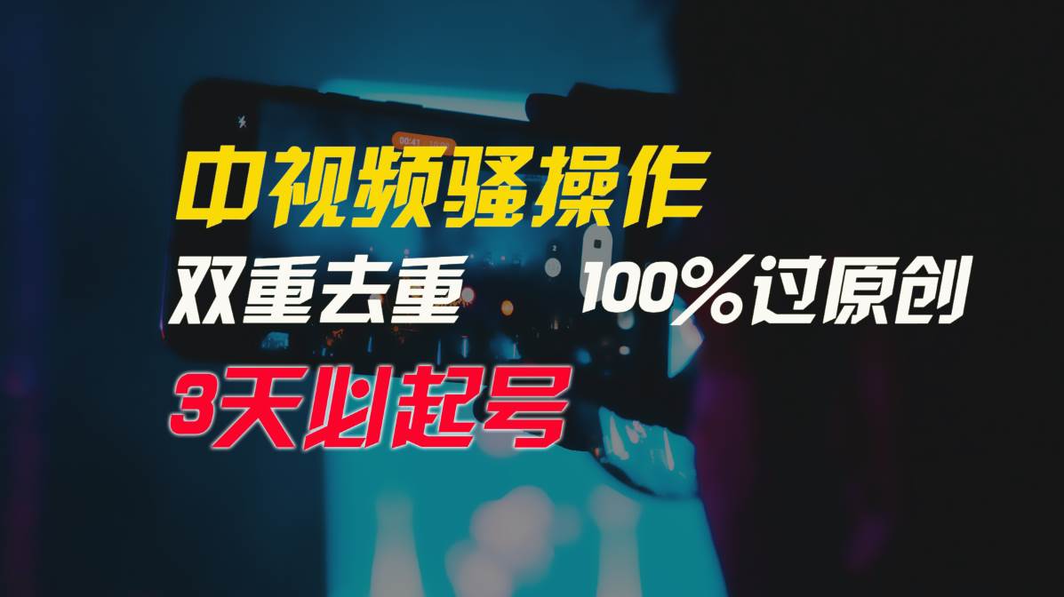 中视频骚操作，双重去重100%过原创，3天比必起号，简单无脑，月入3W+-选优云网创